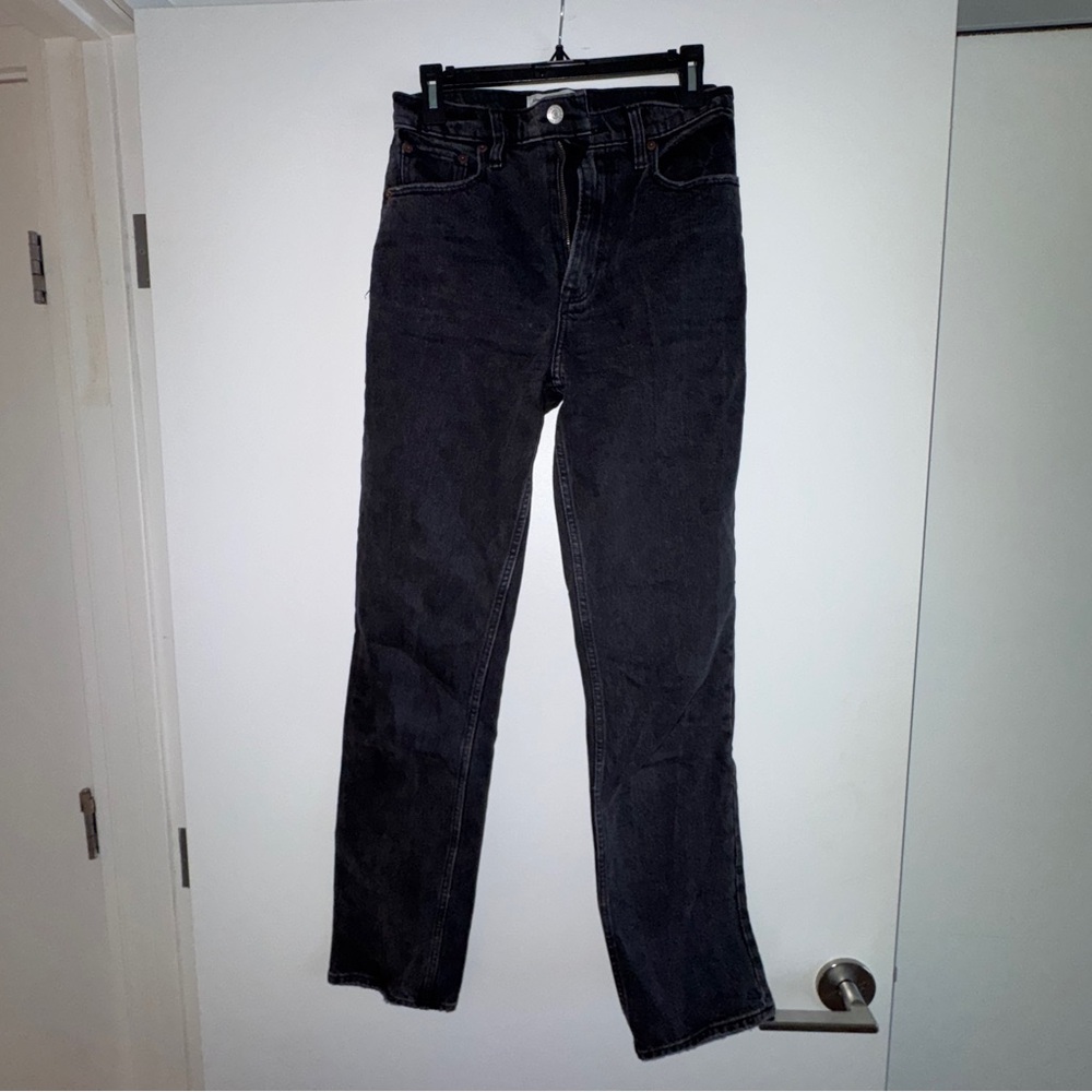 A&F Black 90s Straight Ultra High Rise Jeans
